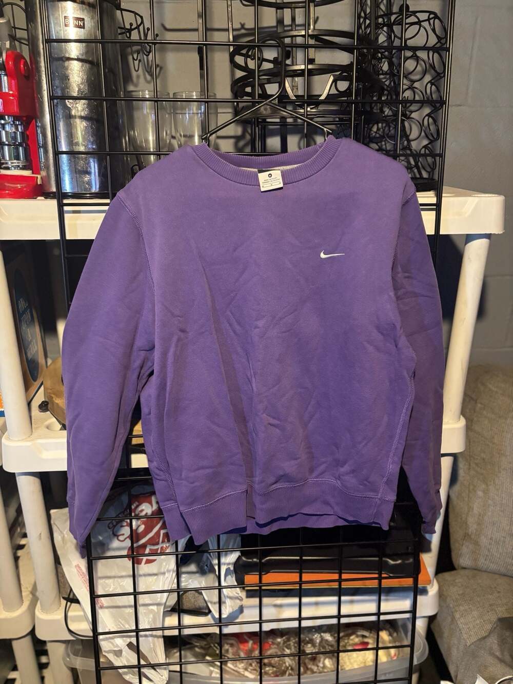 Nike Small Swoosh Crewneck Sweatshirt Purple Size M